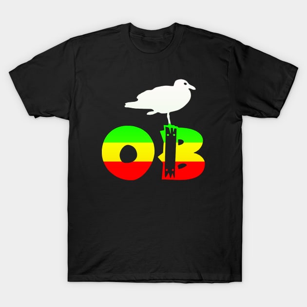 Ocean Beach STUMPY Rasta T-Shirt by EnolaReven